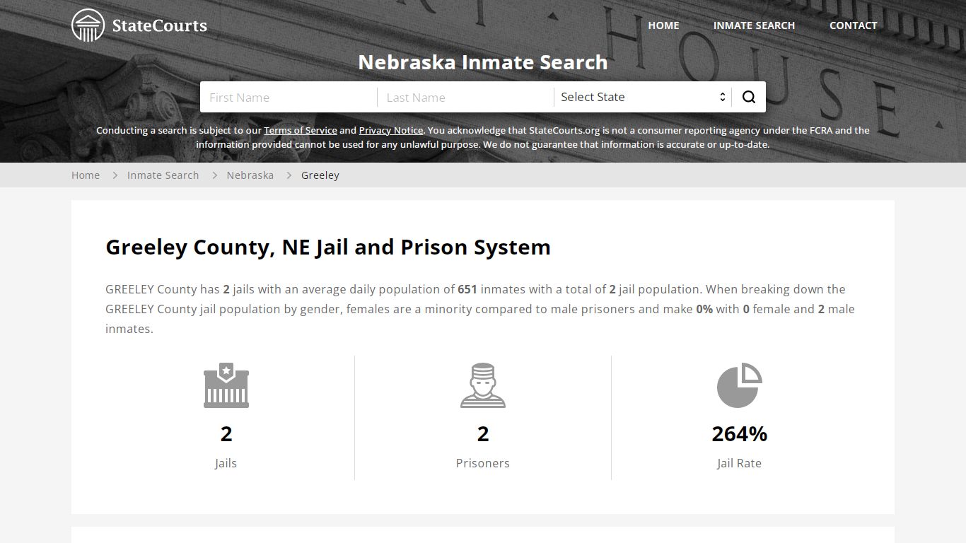 Greeley County, NE Inmate Search - StateCourts